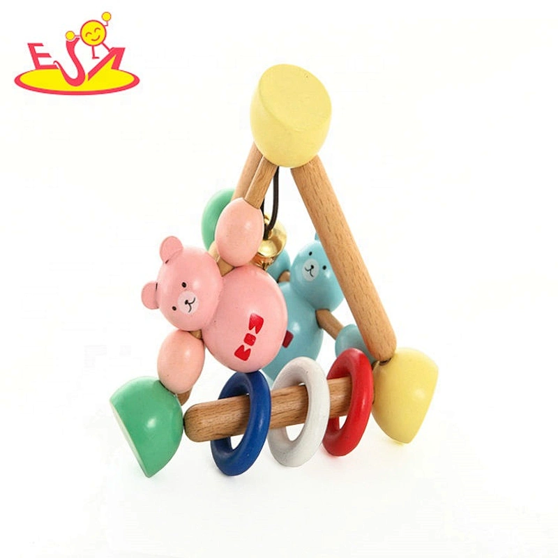 Wholesale beautiful toddler wooden hand the bell toy for education W07I172