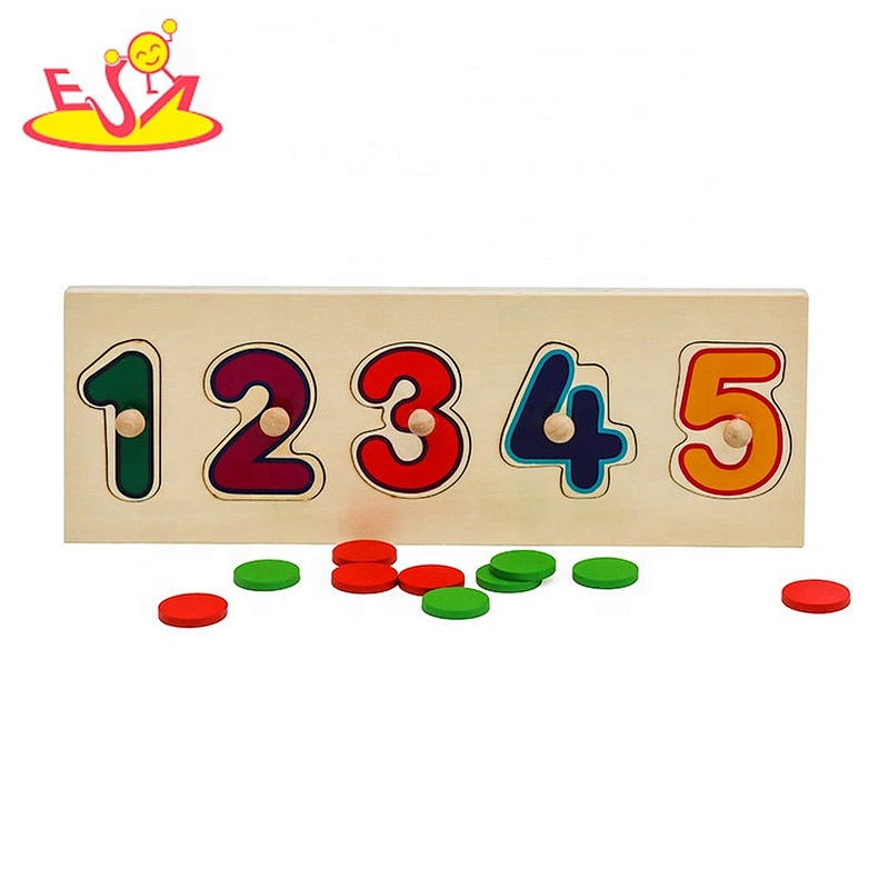 2021 Customize educational wooden number matching puzzle for toddlers W14B138