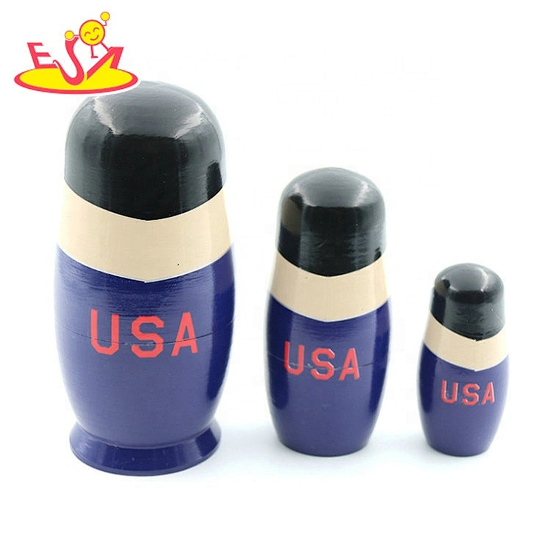 2020 Hand painted 3 in 1 wooden halloween nesting dolls with customize W06D142