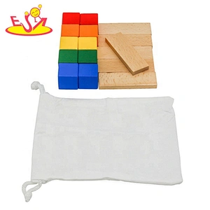 Customize educational colored wooden blocks for kids W13A235