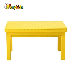 Customize children wooden diy building blocks toy table with storage W08G291