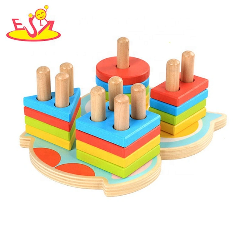 Early learning wooden montessori shape sorter for kids W13D259