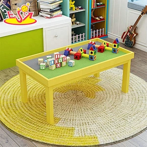 Top fashion educational DIY wooden bloks building table for children W08G288A