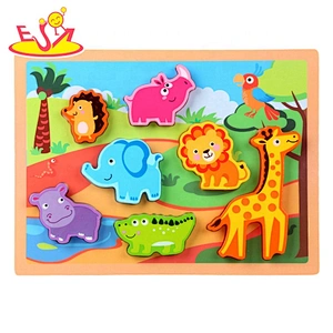 Customize mini wooden chunky fish puzzle for children W14D108