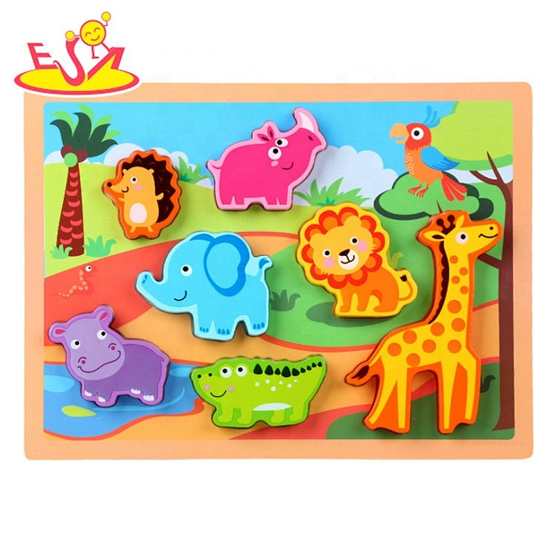 Customize mini wooden chunky fish puzzle for children W14D108