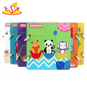 2021 wholesale preschool wooden learning book toy for kids W14H003