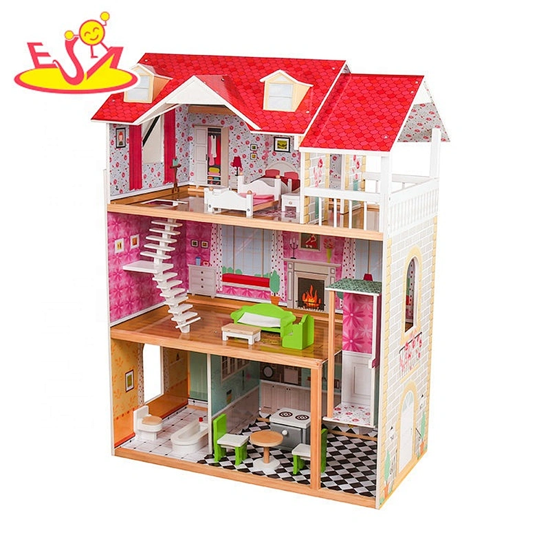 2021 New hottest miniature wooden doll house set for girls W06A378