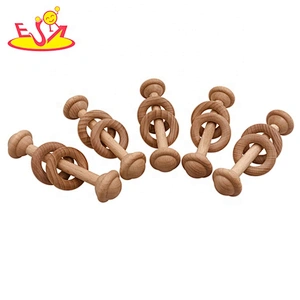 High quality grasping wooden kids rattle set for wholesale W08K296
