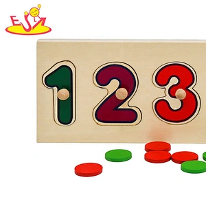 2021 Customize educational wooden number matching puzzle for toddlers W14B138