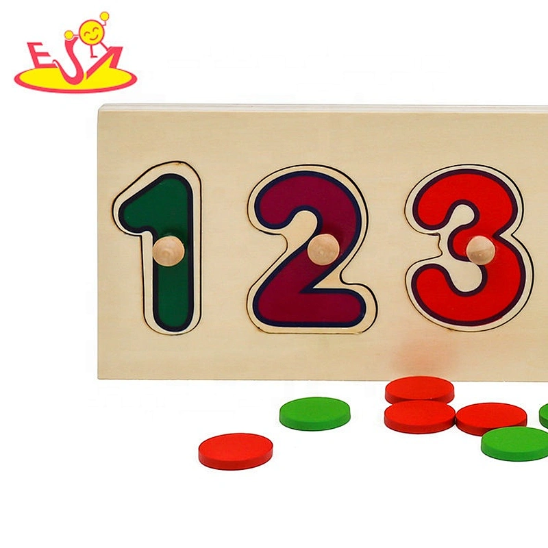 2021 Customize educational wooden number matching puzzle for toddlers W14B138