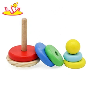 2020 Customize colored wooden stacking tower toy for baby W13D253