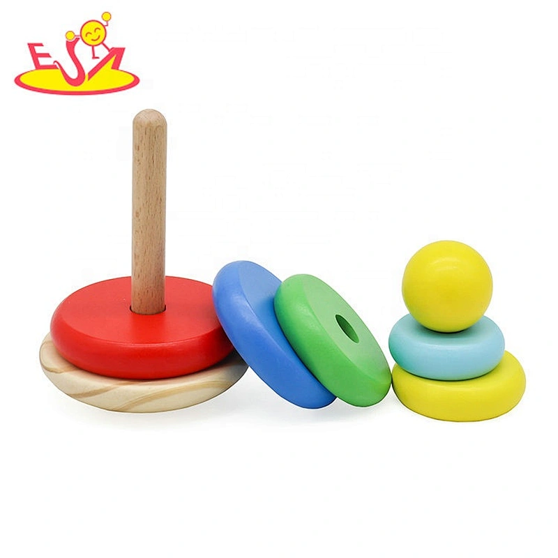 2020 Customize colored wooden stacking tower toy for baby W13D253