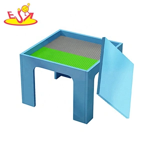 high quality kindergarten educational DIY wooden building block table for kids W08G299