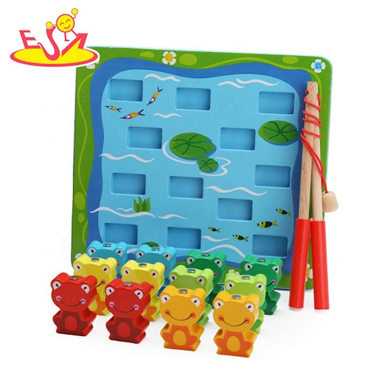 High quality educational wooden magnetic fishing toy for kids W01A362