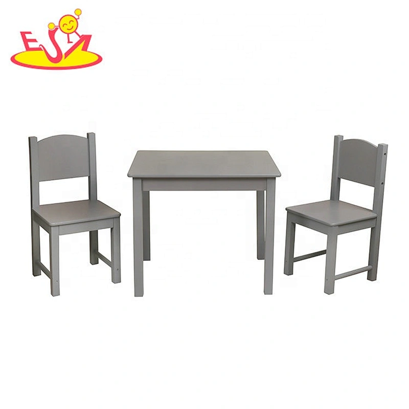 2021 High quality preschool pink study wooden kids table and chairs for wholesale W08G301B