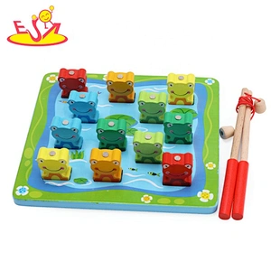 High quality educational wooden magnetic fishing toy for kids W01A362