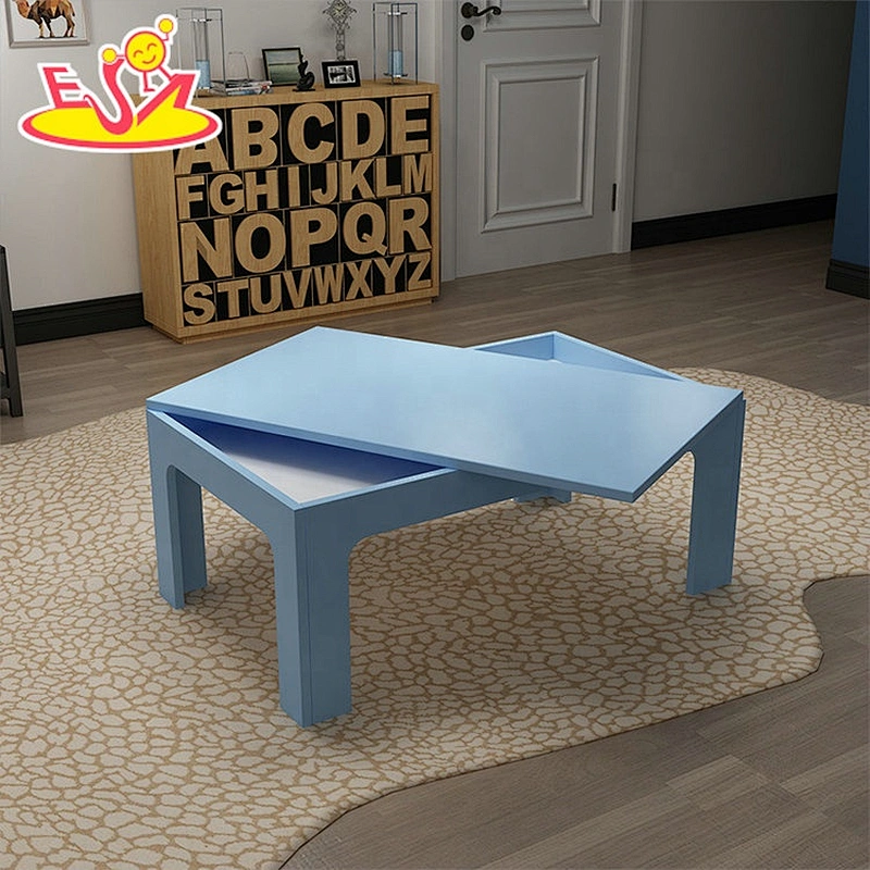 high quality preschool kids wooden 2 in 1 activity table for building blocks W08G288B