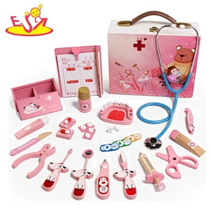 Top sale kids wooden doctors kit toy for pretend play W10D265