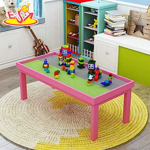high quality preschool kids wooden 2 in 1 activity table for building blocks W08G288B