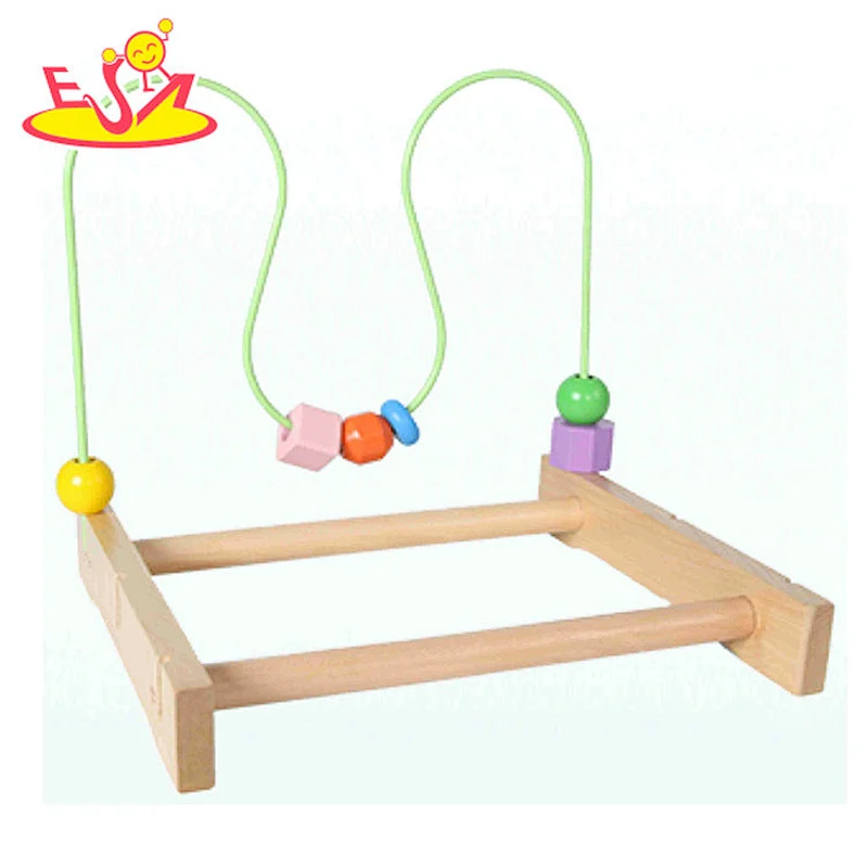 Customize colored wooden bead maze toy for kids  W11B258