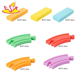 Customize educational wooden railway train set toy for kids W04C197
