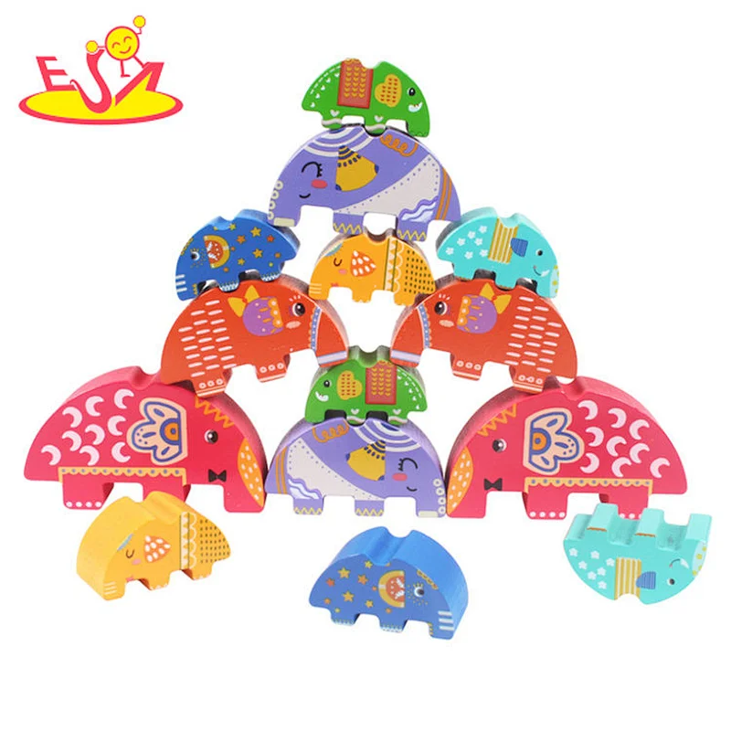 wholesale cheap stacking wooden balance toys for kids W11F090