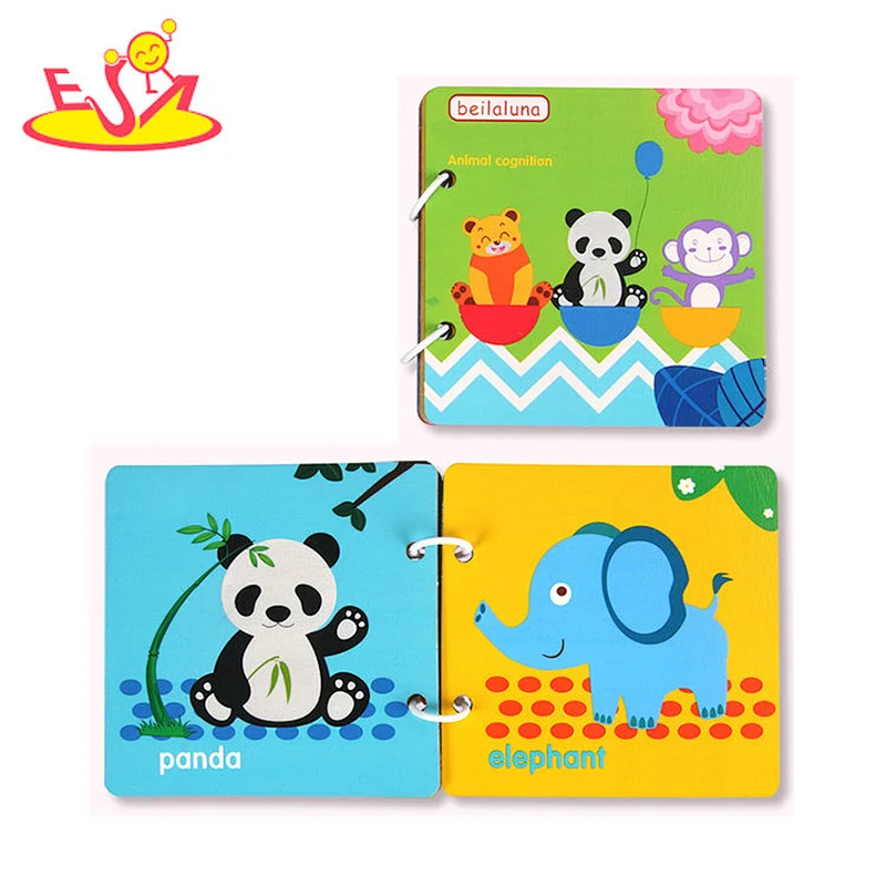 2021 wholesale preschool wooden learning book toy for kids W14H003