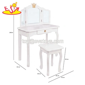 On sale kids wooden pink dressing table with drawers W08H127A
