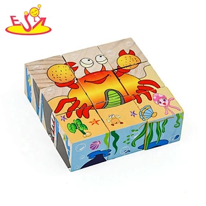 2021 New design  wooden block cube puzzle for kids W14F069