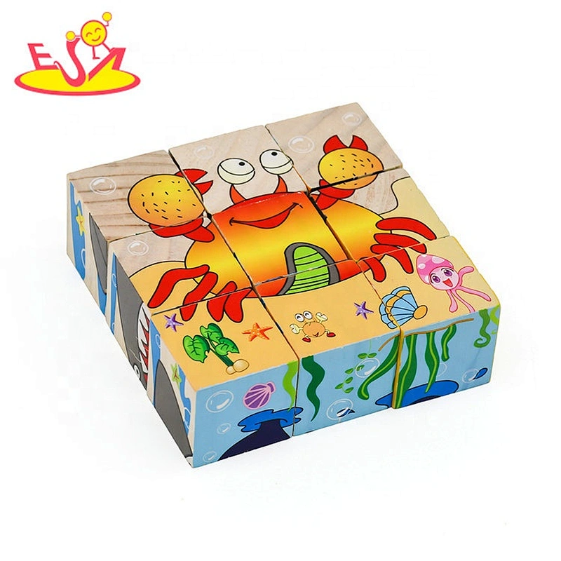 2021 New design  wooden block cube puzzle for kids W14F069