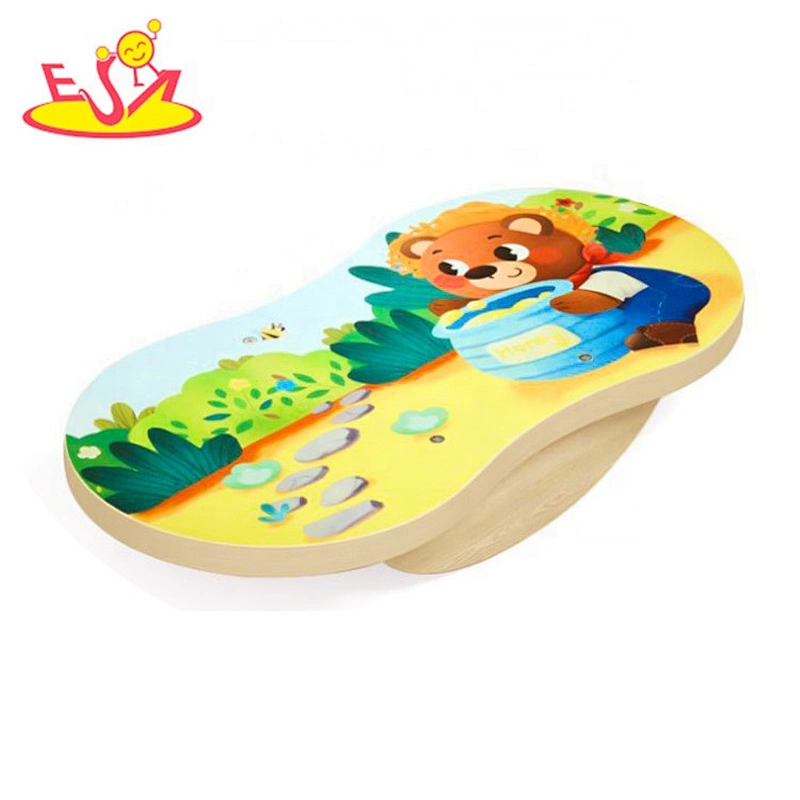 High quality cartoon wooden balance board fitness for kids W01D044
