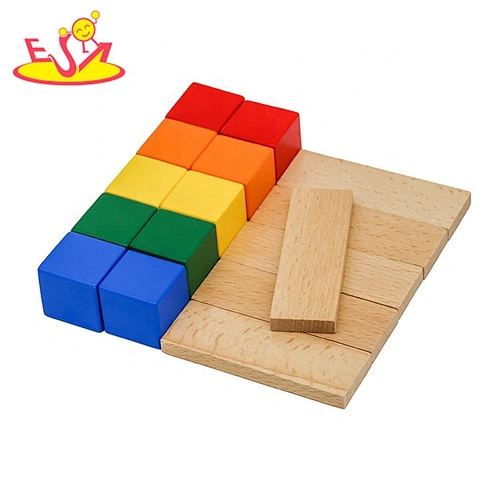 Customize educational colored wooden blocks for kids W13A235