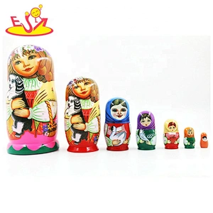2020 Hand painted 3 in 1 wooden halloween nesting dolls with customize W06D142