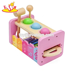 wholesale lovely wooden rattle drum toy for kids W07G020