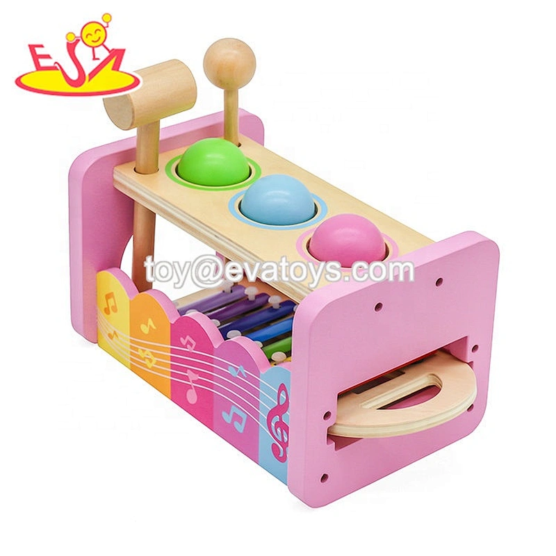 wholesale lovely wooden rattle drum toy for kids W07G020
