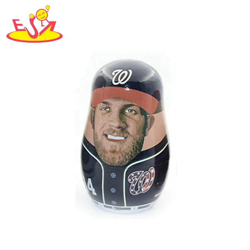 2020 Hand painted 5 in 1 wooden russian doll inside a doll for children W06D140