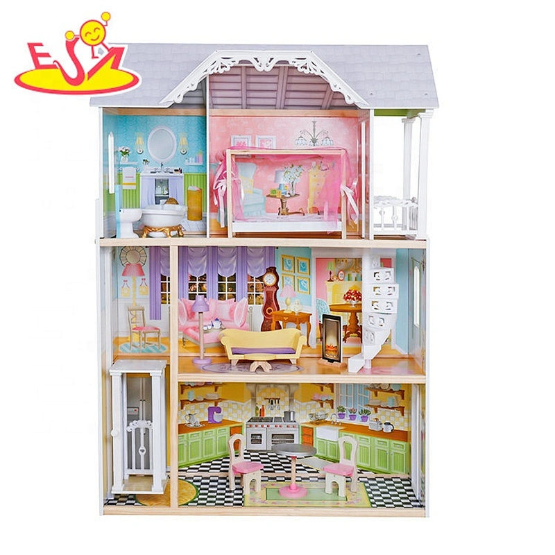 New hottest miniature wooden doll house set for girls W06A421