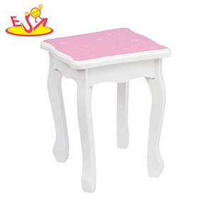 wholesale modern wooden kids dressing table with mirror and stool W08H126A