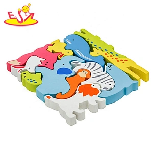 2021 Hot selling animal shape wooden block puzzle game for kids W14A253