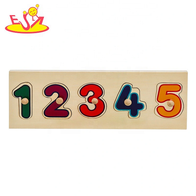 2021 Customize educational wooden number matching puzzle for toddlers W14B138