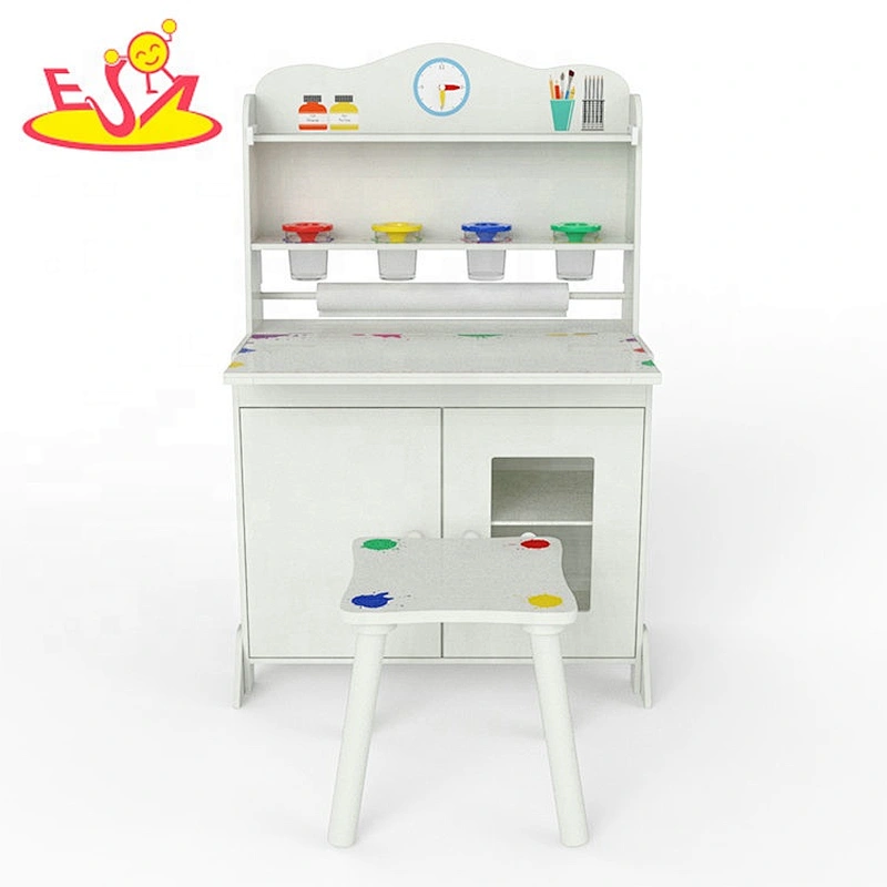 High quality white wooden kids drawing desk for wholesale W08H305