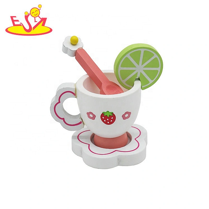 2021 New arrival pretend play toys wooden kids tea party set for sale W10B301