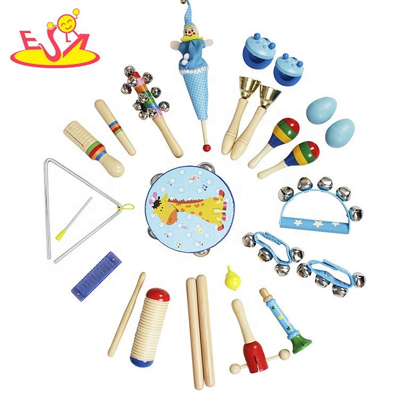 wholesale 22PCS musical wooden rattle drum for kids W07A167
