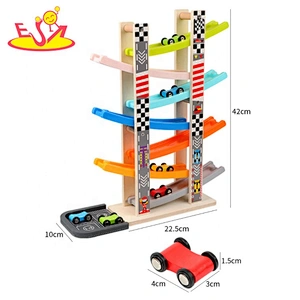 Best design preschool wooden slot car racing for children W04E099