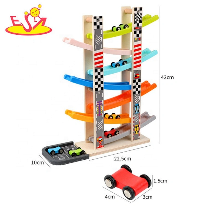Best design preschool wooden slot car racing for children W04E099