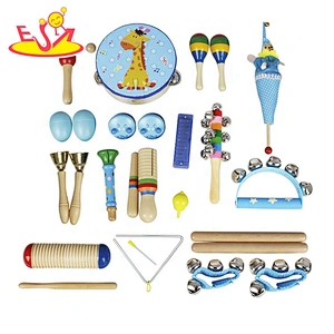 wholesale musical 22PCS wooden toy drum set for kids W07A166