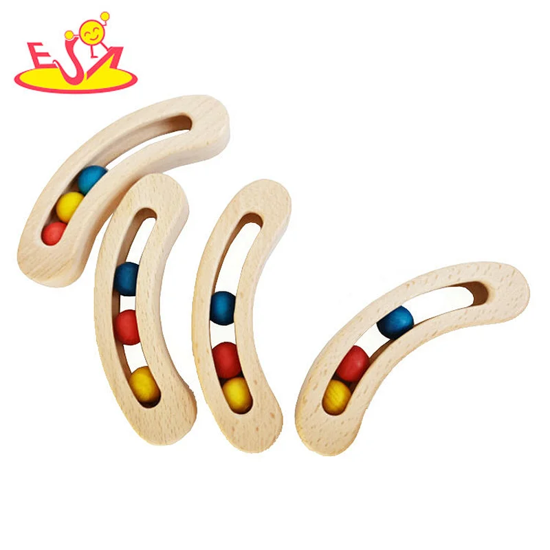 Wholesale beautiful toddler wooden hand the bell toy for education W07I172