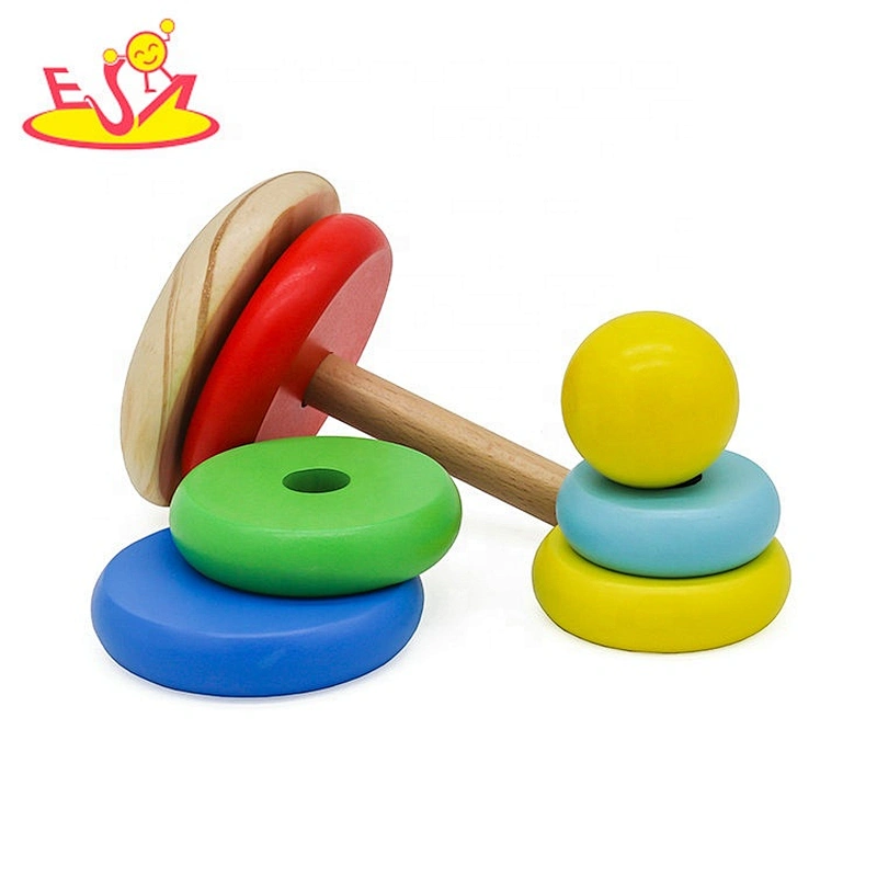 2020 Customize colored wooden stacking tower toy for baby W13D253