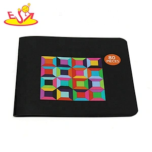 2021 Hot selling 80 pcs educational wooden shape puzzles for toddlers W14A255