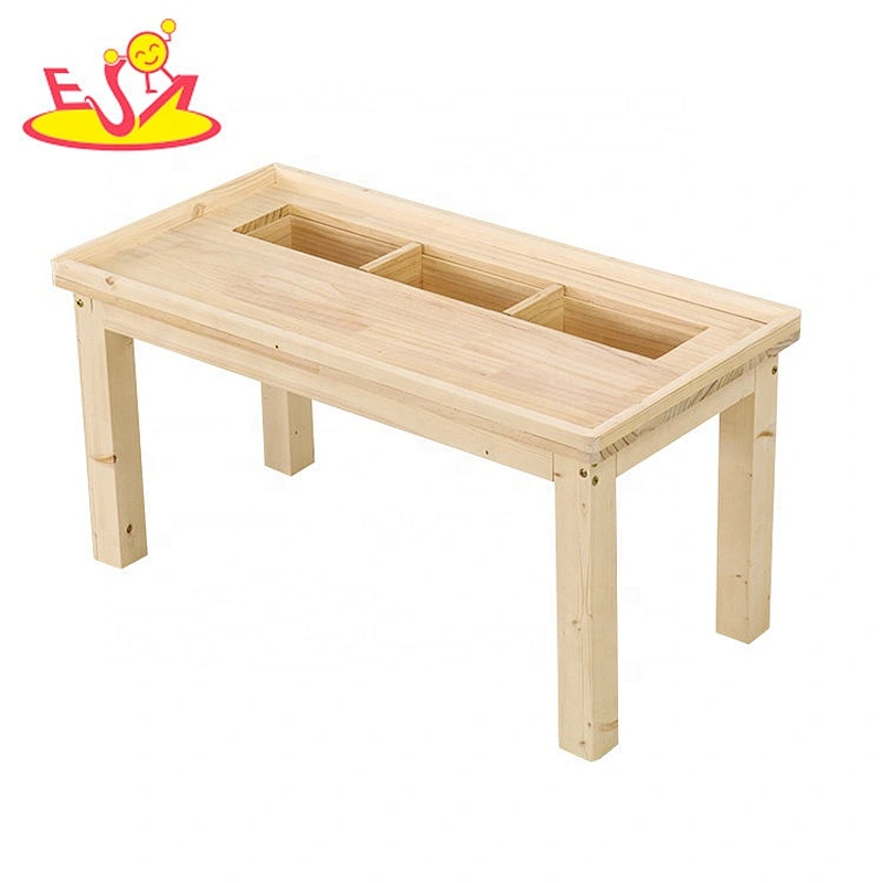 high quality kindergarten educational DIY wooden building block table for kids W08G299